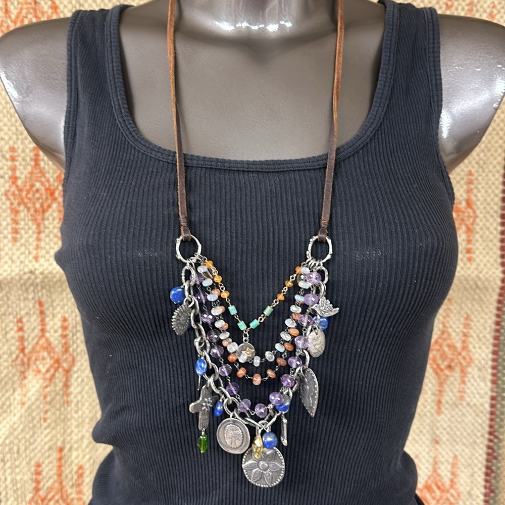 Jes MaHarry “New Day” 5 tier, gem dream, charm rave necklace. New in box. - Picture 2 of 14